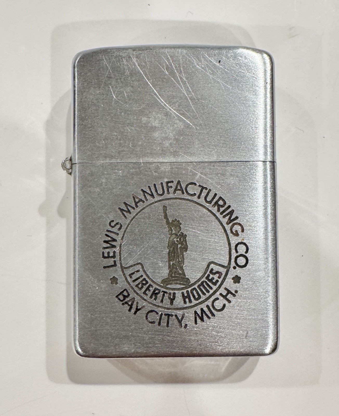 Vintage All Orig 1949-53 Zippo Lighter Pat 2032695 5-Barrel Hinge Advertising Vintage All Orig 1949-53 Zippo Lighter Pat 2032695 5-Barrel Hinge Advertising