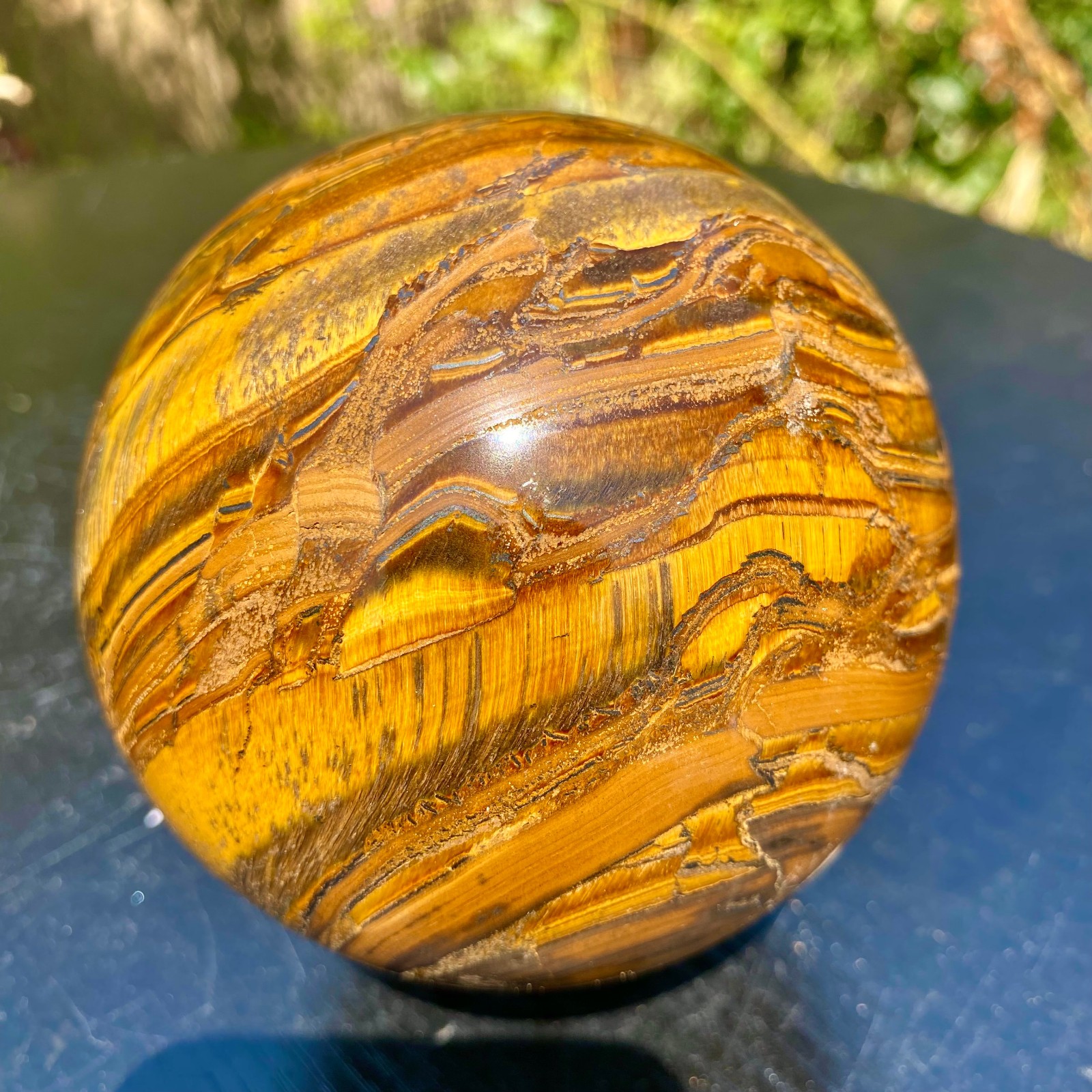 2.8LB Natural Tiger Eye Stone Crystal Ball Quartz Healing Sphere Décor 2.8LB Natural Tiger Eye Stone Crystal Ball Quartz Healing Sphere Décor