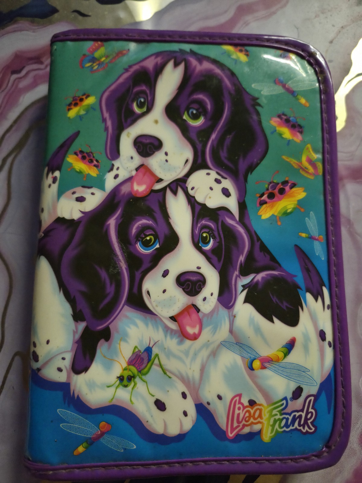 vintage LISA FRANK stationary zip Purple Puppies stamp vintage LISA FRANK stationary zip Purple Puppies stamp