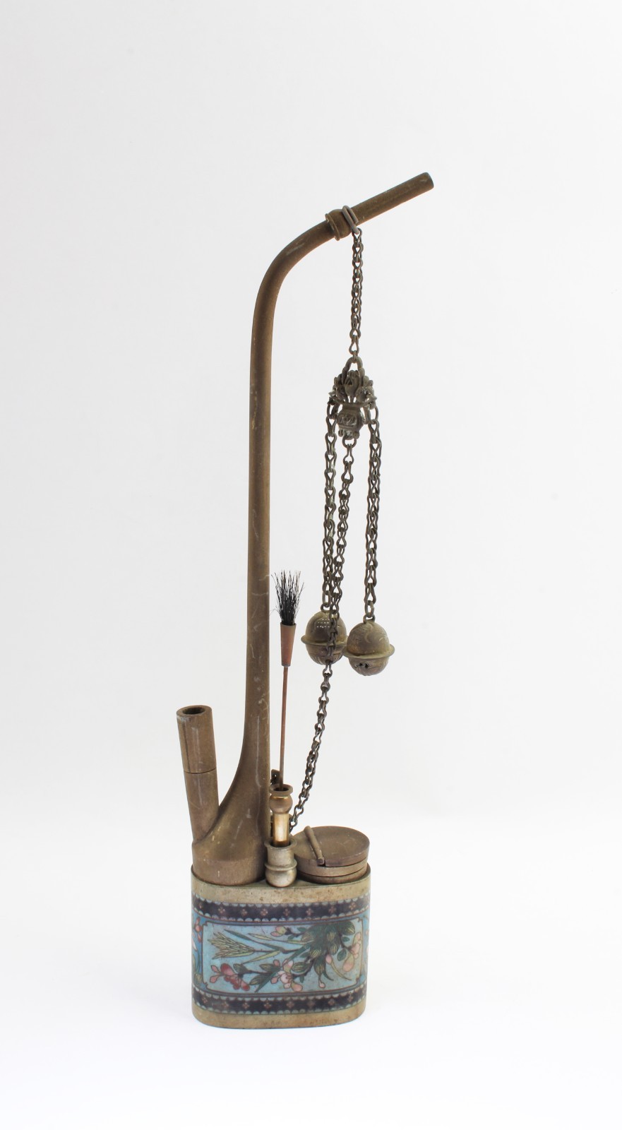 Antique Bronze with Cloisonne Smoking Pipe Antique Bronze with Cloisonne Smoking Pipe