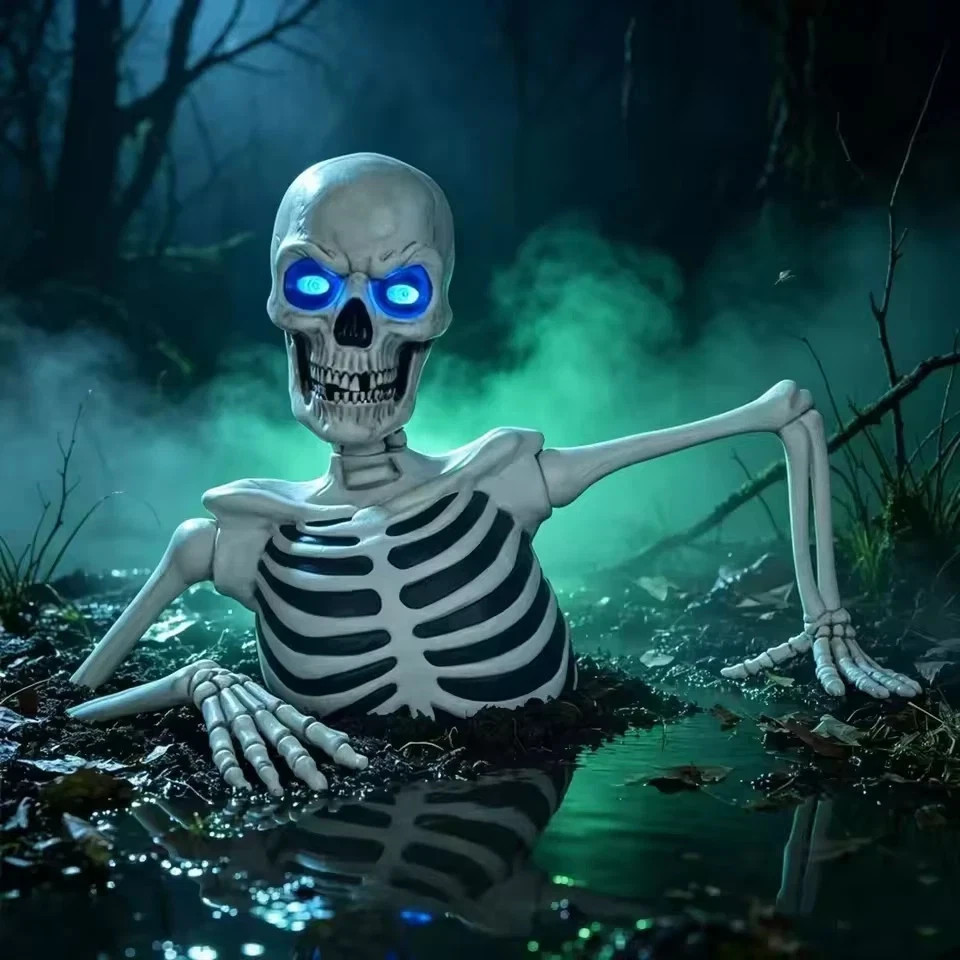 Halloween Skeleton Outdoor Yard Decor, Ground Breaking Skeleton LED Eyes, Halloween Skeleton Outdoor Yard Decor, Ground Breaking Skeleton LED Eyes,