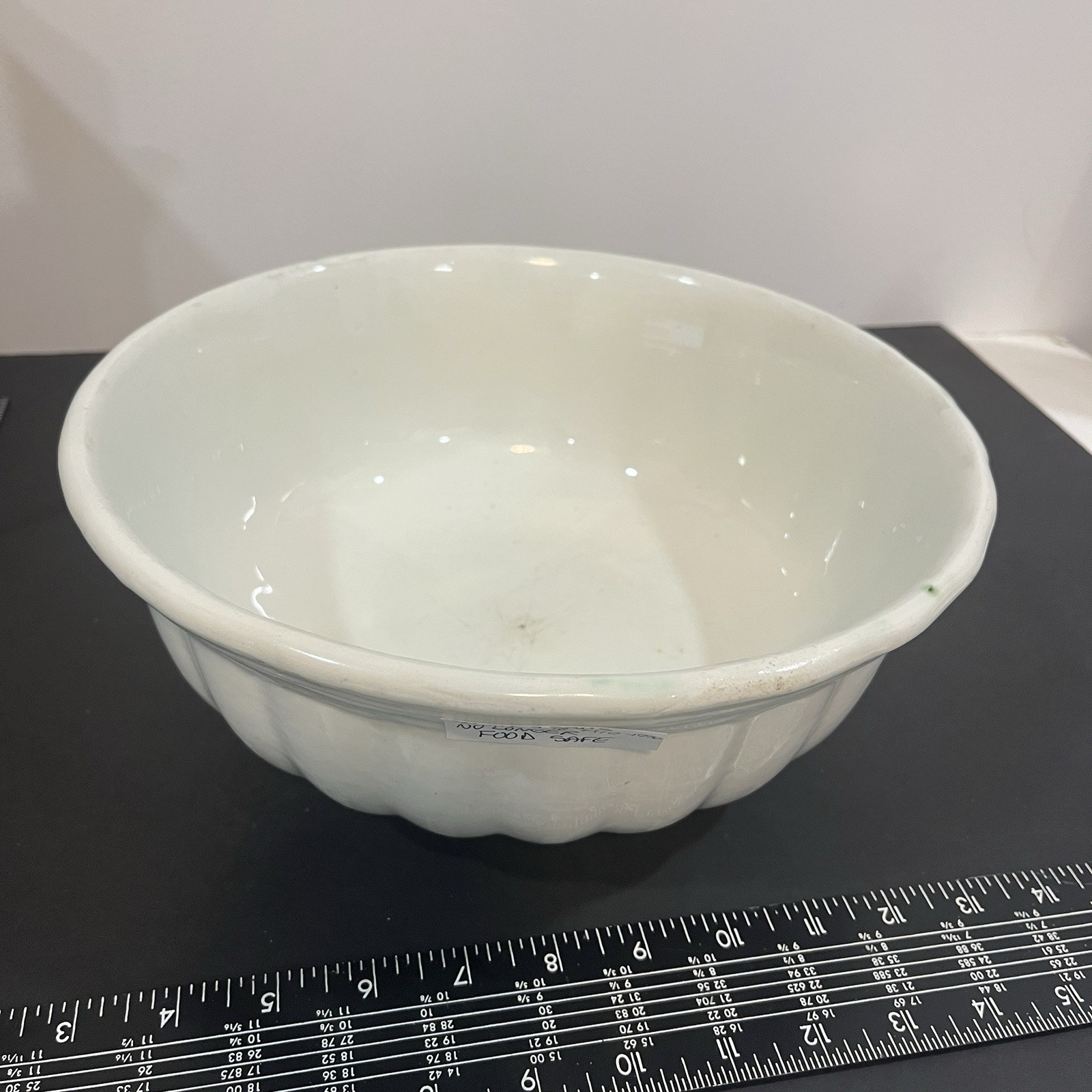 Antique Wood&Son Ironstone Scallop Edge Serving Bowl c1910 11" COTTAGECOR Chunky Antique Wood&Son Ironstone Scallop Edge Serving Bowl c1910 11" COTTAGECOR Chunky