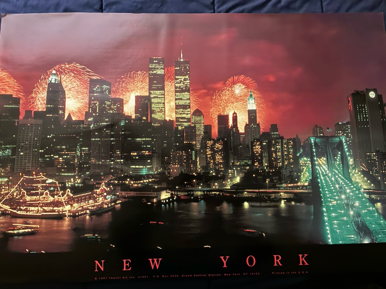 Vintage World Trade Center Brooklyn Bridge Poster 24”x36” Vintage World Trade Center Brooklyn Bridge Poster 24”x36”