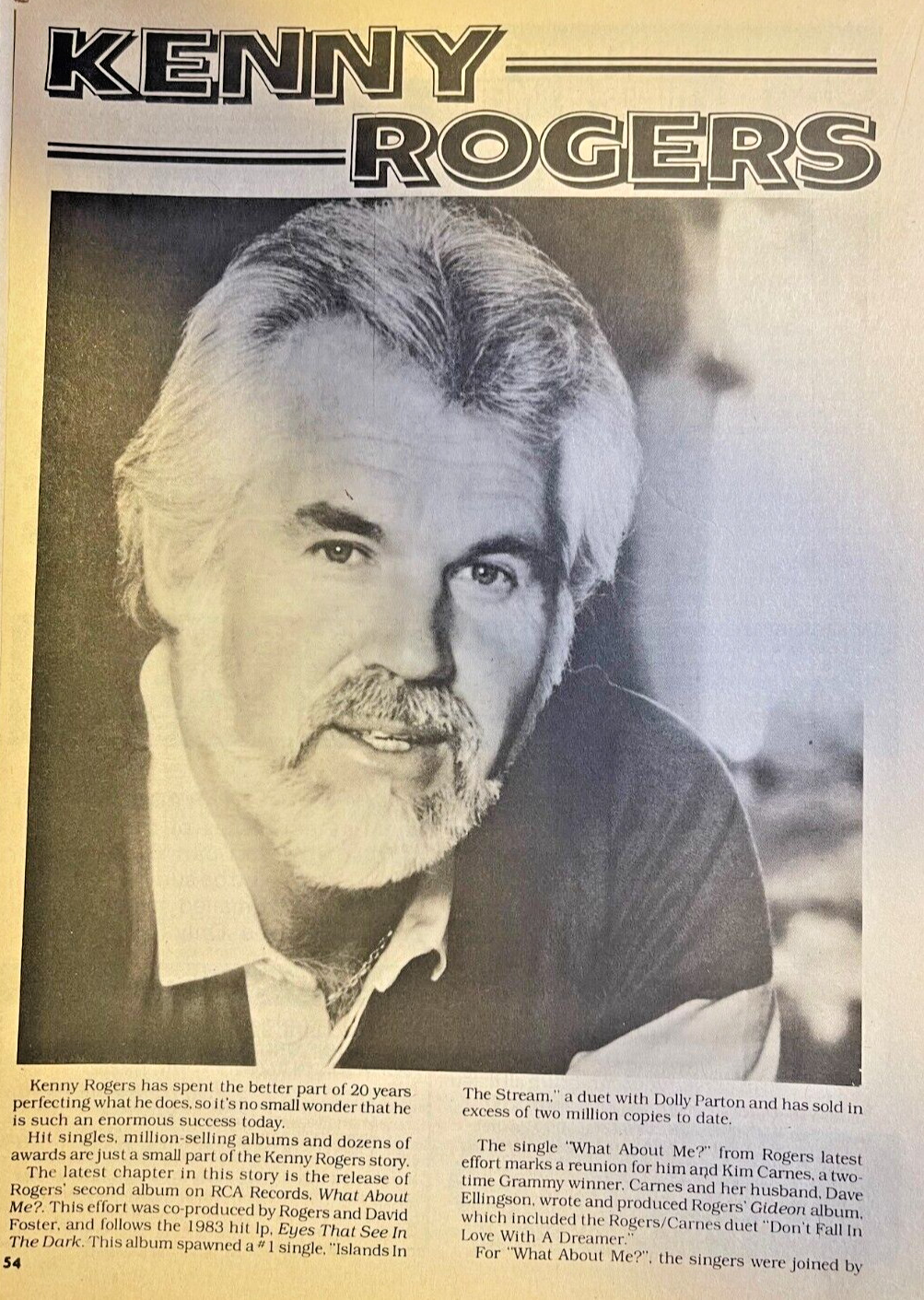 1985 Country Music Performer Kenny Rogers 1985 Country Music Performer Kenny Rogers