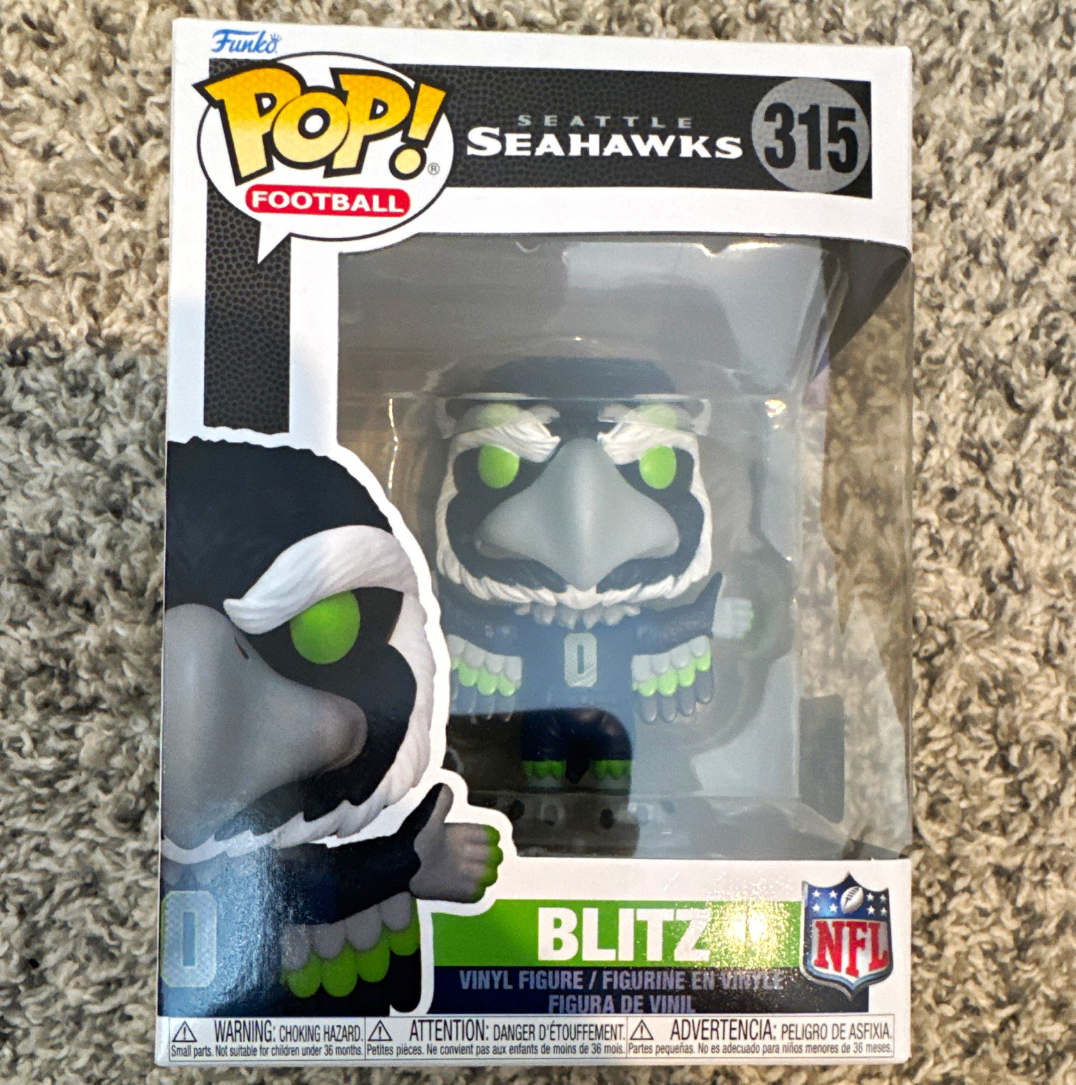 Funko Pop Vinyl NFL Seattle Seahawks mascot Blitz #315 Sports Figure Funko Pop Vinyl NFL Seattle Seahawks mascot Blitz #315 Sports Figure