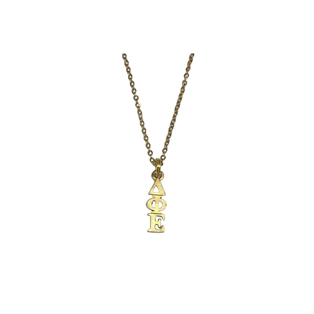 Gold Delta Phi Epsilon DPE DeltaPhi Sorority Lavaliere Necklace Gold Delta Phi Epsilon DPE DeltaPhi Sorority Lavaliere Necklace