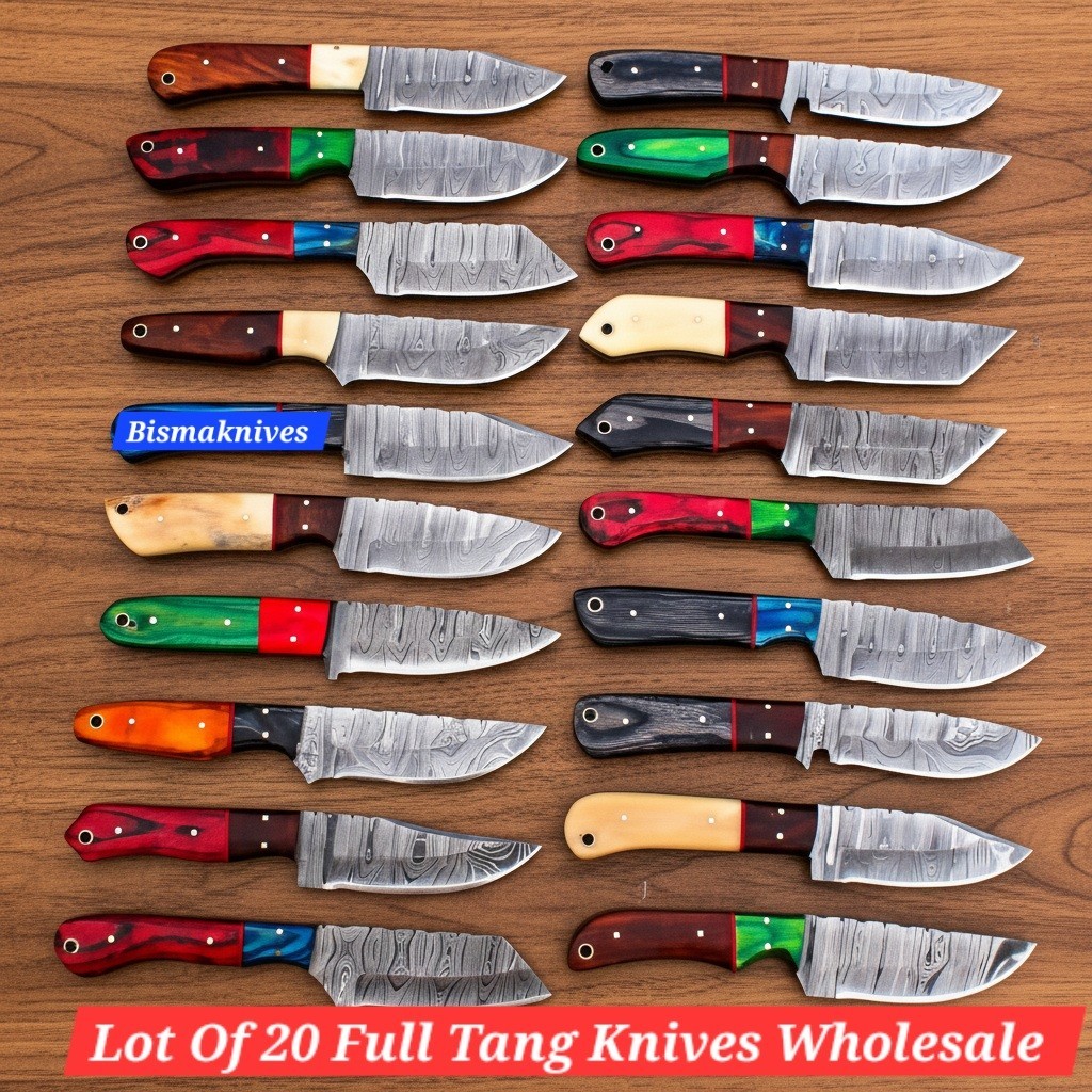 Handmade Damascus Steel Hunting and Skinning Knives with Sheath Wholesale Order Handmade Damascus Steel Hunting and Skinning Knives with Sheath Wholesale Order
