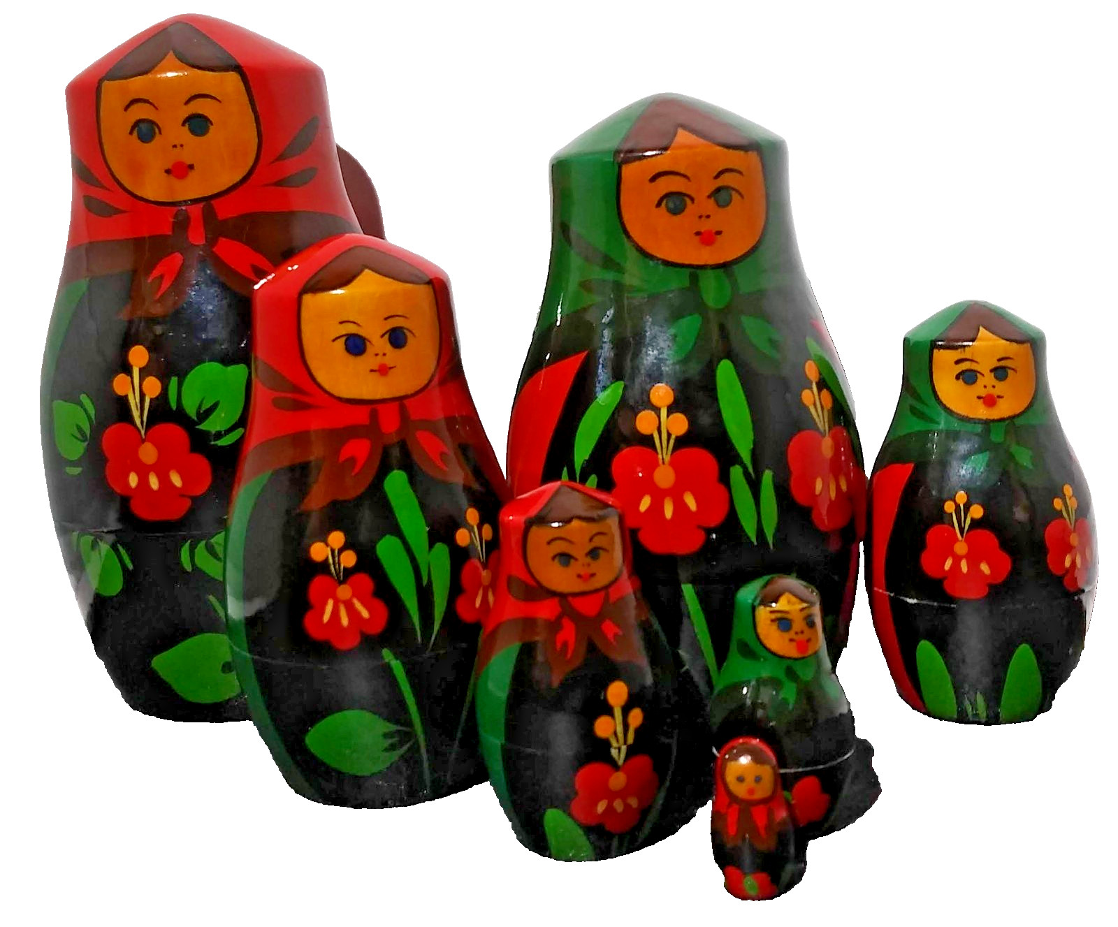 Vintage Set USSR Russian Matryoshka 7 Pc Nesting Dolls 5" Vintage Set USSR Russian Matryoshka 7 Pc Nesting Dolls 5"