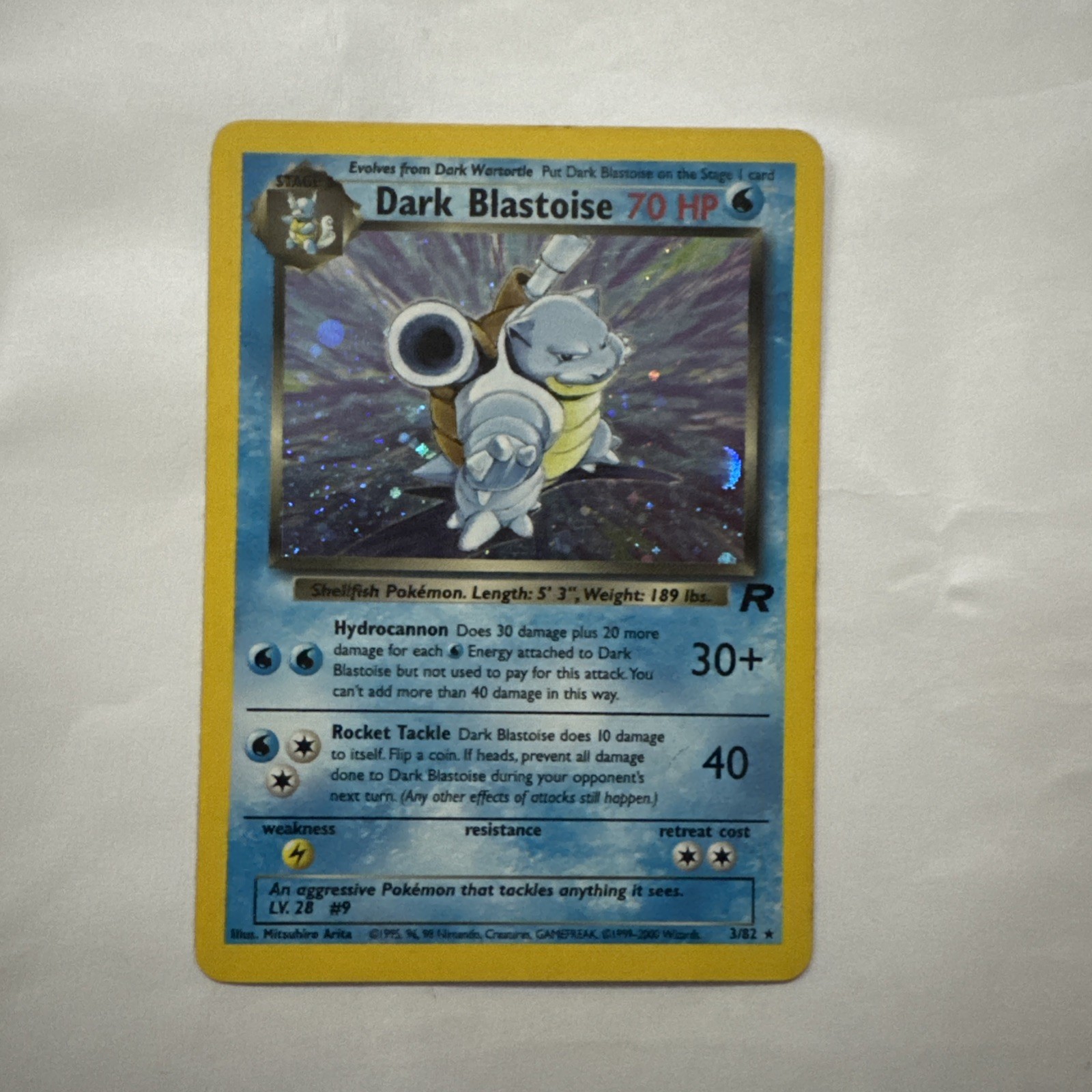 Pokémon TCG Dark Blastoise 3/82 Team Rocket 2000 Holo Rare English HP 70 Pokémon TCG Dark Blastoise 3/82 Team Rocket 2000 Holo Rare English HP 70