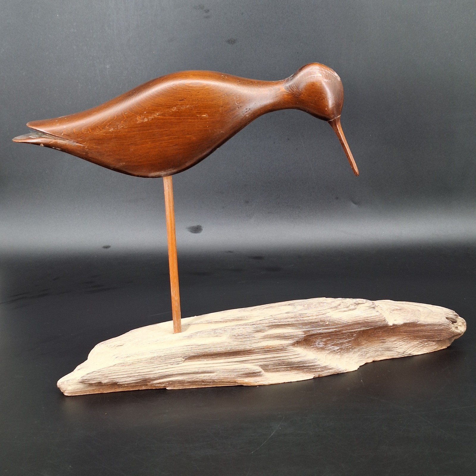 Vintage 1986 Dick Meyer Hand Carved Greater Yellowlegs Shorebird Decoy Driftwood Vintage 1986 Dick Meyer Hand Carved Greater Yellowlegs Shorebird Decoy Driftwood