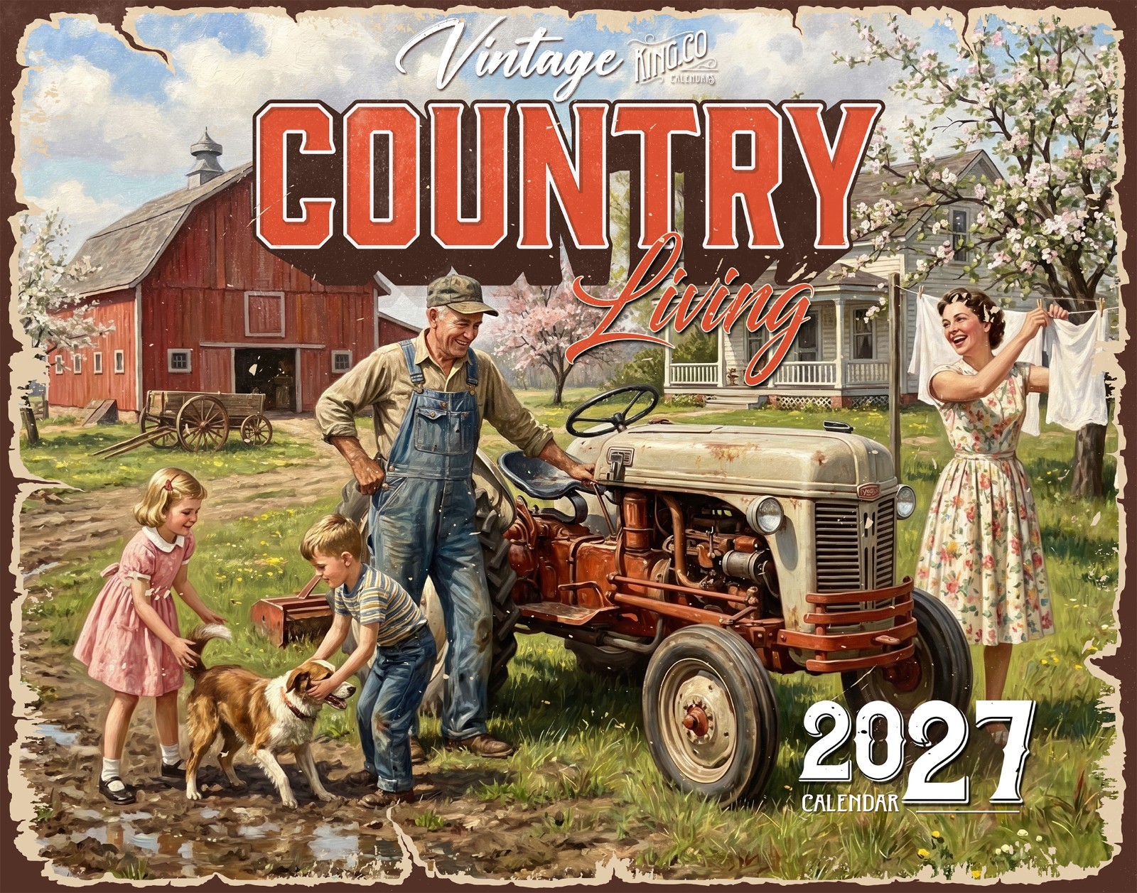 2027 Vintage Country Living Wall Calendar – 16-Month Americana (FREE SHIPPING) 2027 Vintage Country Living Wall Calendar – 16-Month Americana (FREE SHIPPING)