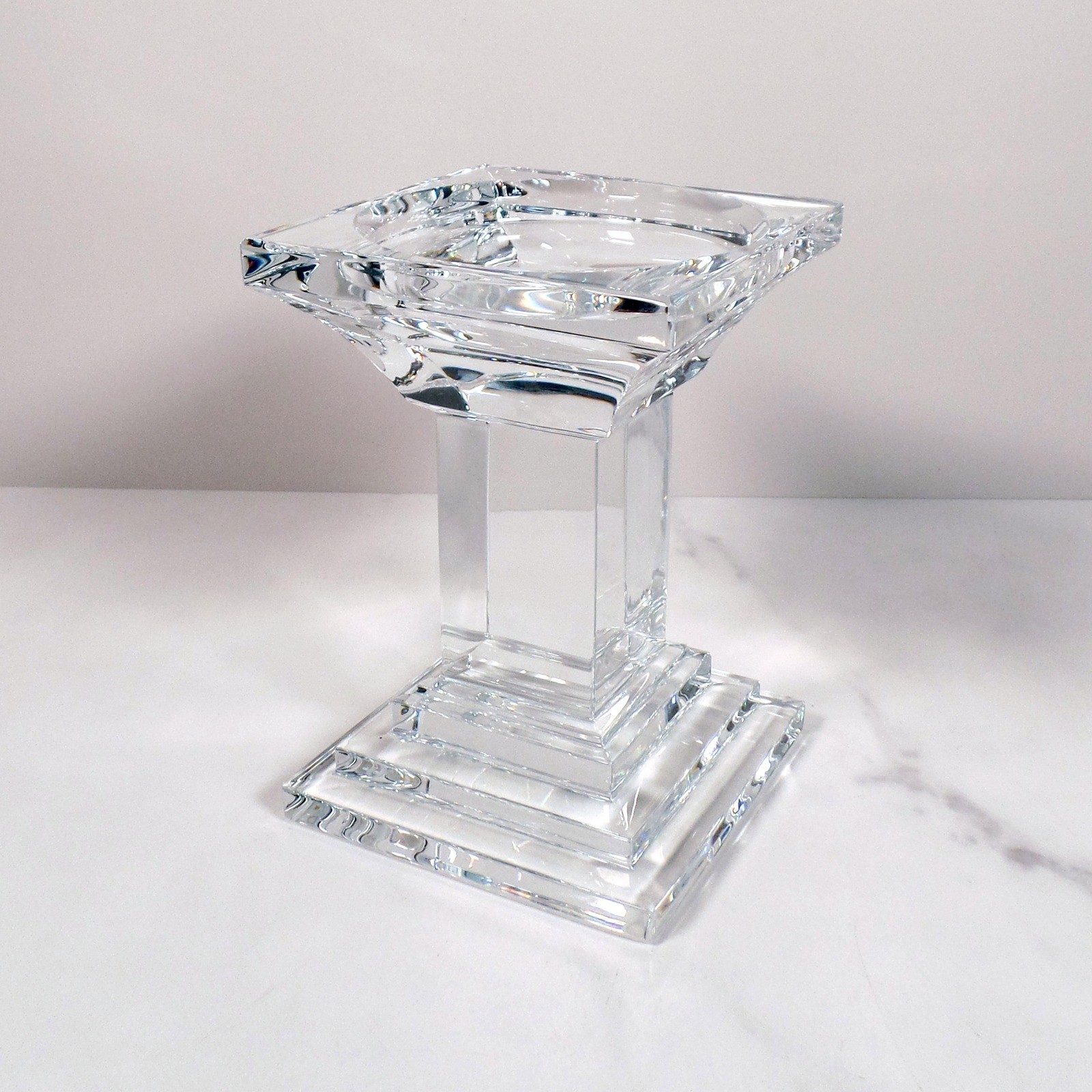 Vintage Waterford Crystal Pillar Candle Holder, 5 Inch, Metropolitan Vintage Waterford Crystal Pillar Candle Holder, 5 Inch, Metropolitan