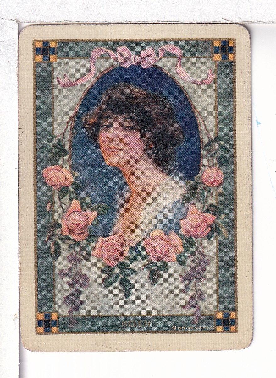 Single Vintage Playing Card US Wide Named "Helen" HE-2-1 A, USPC. 1914