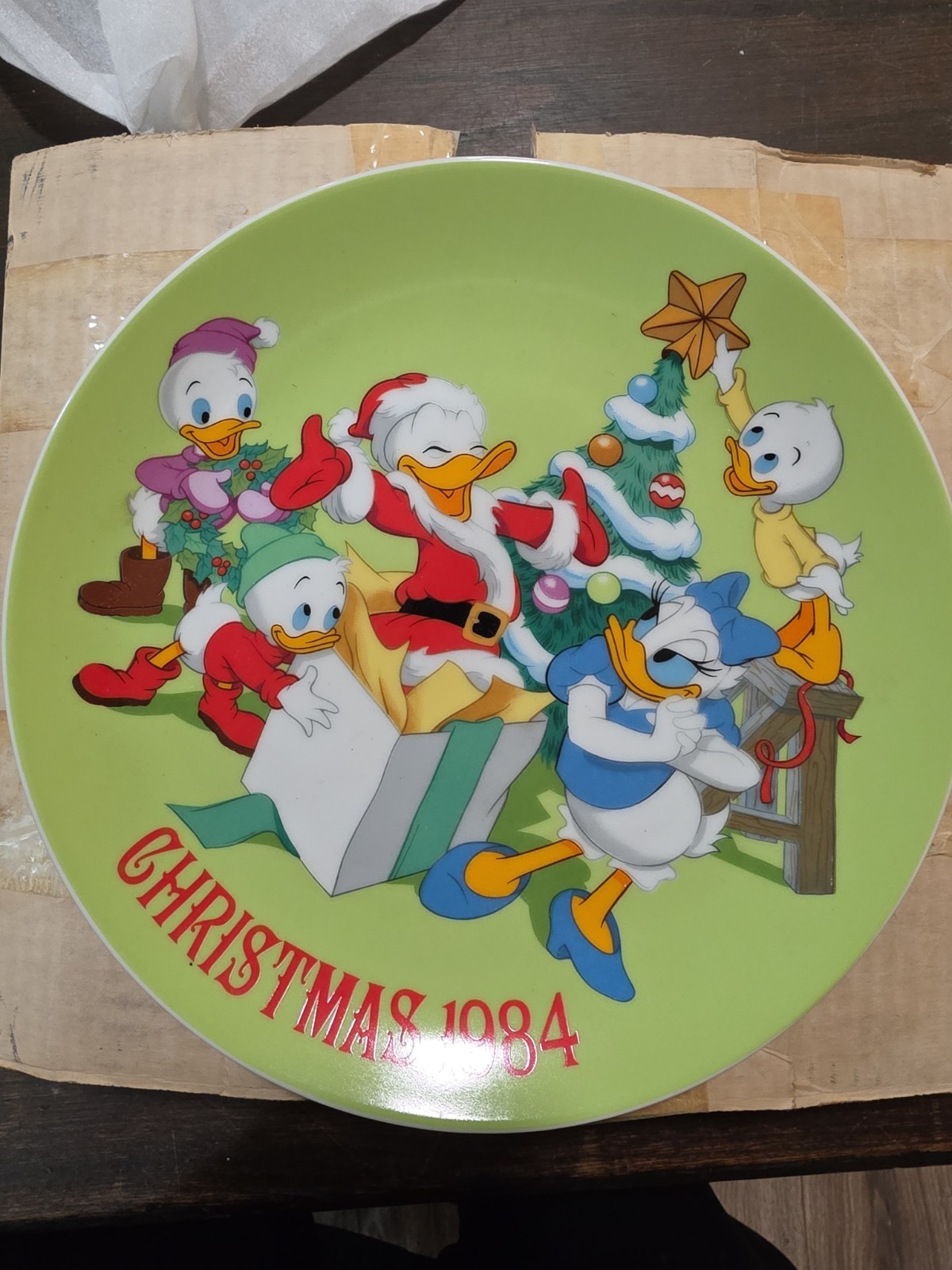 Vintage 1984 Disney Christmas Plate Donald Duck 50th Birthday Limited Edition