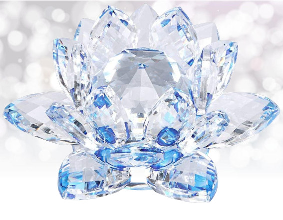 5"/130mm FengShui Crystal Lotus Glass Flower Paperweight Home Office Decoration 5"/130mm FengShui Crystal Lotus Glass Flower Paperweight Home Office Decoration