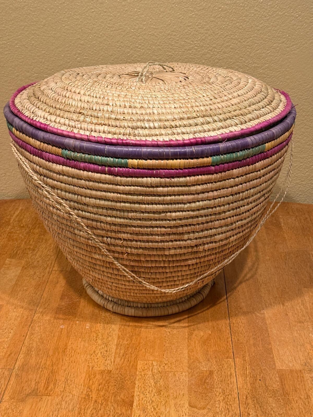 40% Sale New Large African Basket w Lid (22”, 20”, & 18”) Set of 10 40% Sale New Large African Basket w Lid (22”, 20”, & 18”) Set of 10