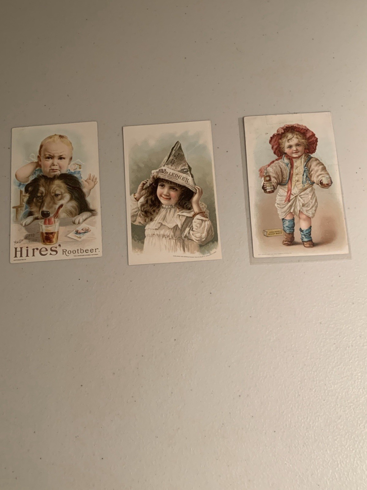 1890’s Vintage Lot Of 3 Hires Rootbeer Victorian Trading Cards & 1906 Postcard 1890’s Vintage Lot Of 3 Hires Rootbeer Victorian Trading Cards & 1906 Postcard
