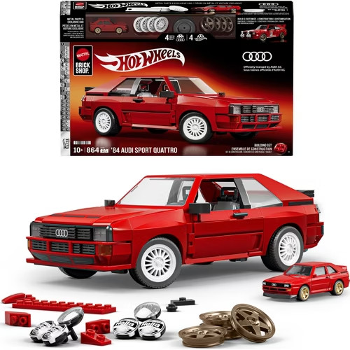 Mattel Brick Shop Hot Wheels '84 Audi Sport quattro Building Toy Kit 864pc