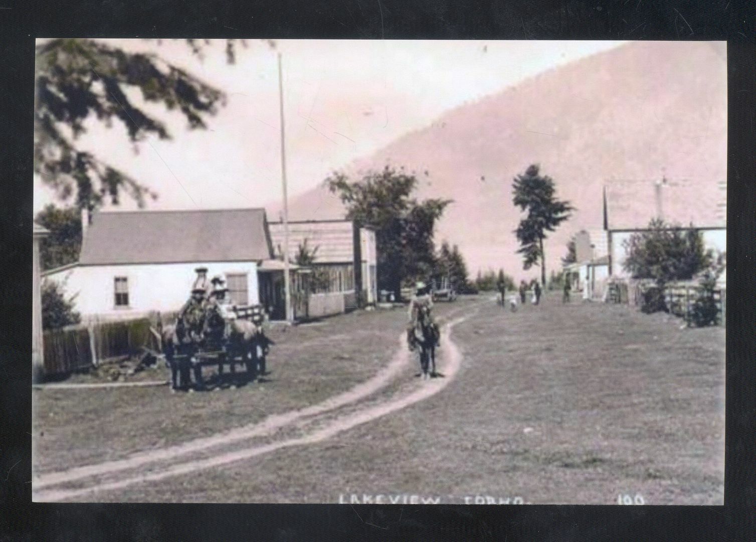 REAL PHOTO LAKEVIEW IDAHO DOWNTOWN FIRT STREET SCENE STORES POSTCARD COPY