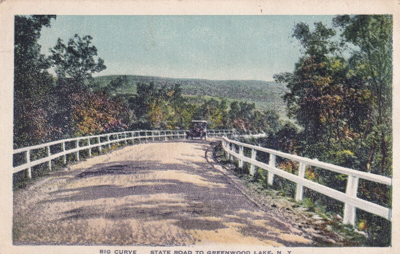 Big Curve State Road To Greenwood Lake N.Y. Post card