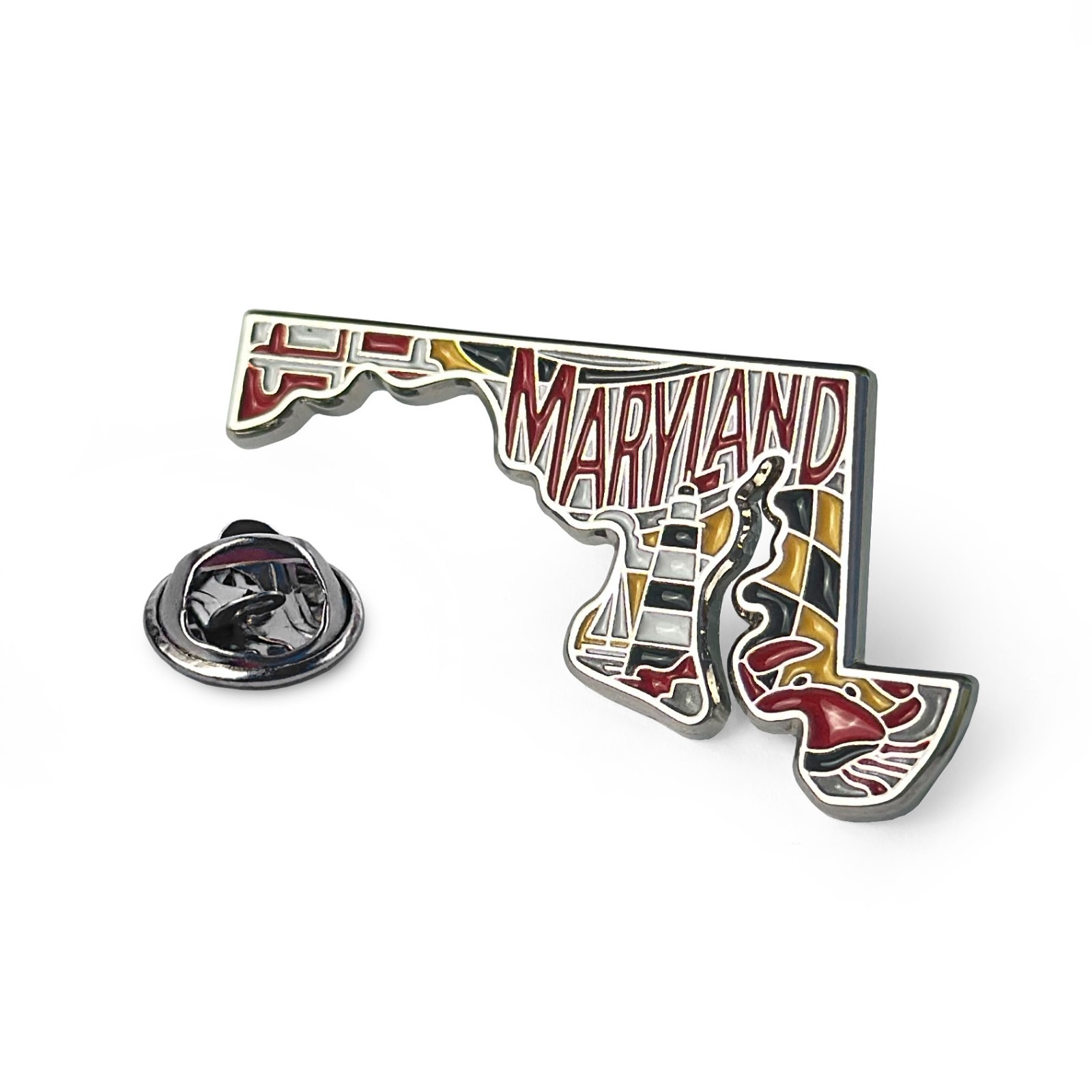 Maryland State Enamel Lapel Pin – US State Collectible Souvenir Pin Maryland State Enamel Lapel Pin – US State Collectible Souvenir Pin
