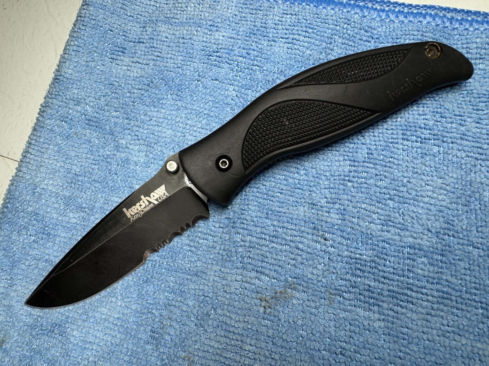 Kershaw Ken Onion 1550ST Blackout Combo Serrated Blade Knife Kershaw Ken Onion 1550ST Blackout Combo Serrated Blade Knife