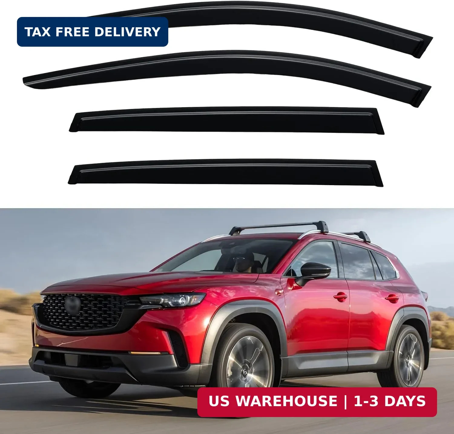 Window Visors Rain Guards for 2023 2024 2025 2026 Mazda CX50 CX-50, Out-Channel Window Visors Rain Guards for 2023 2024 2025 2026 Mazda CX50 CX-50, Out-Channel