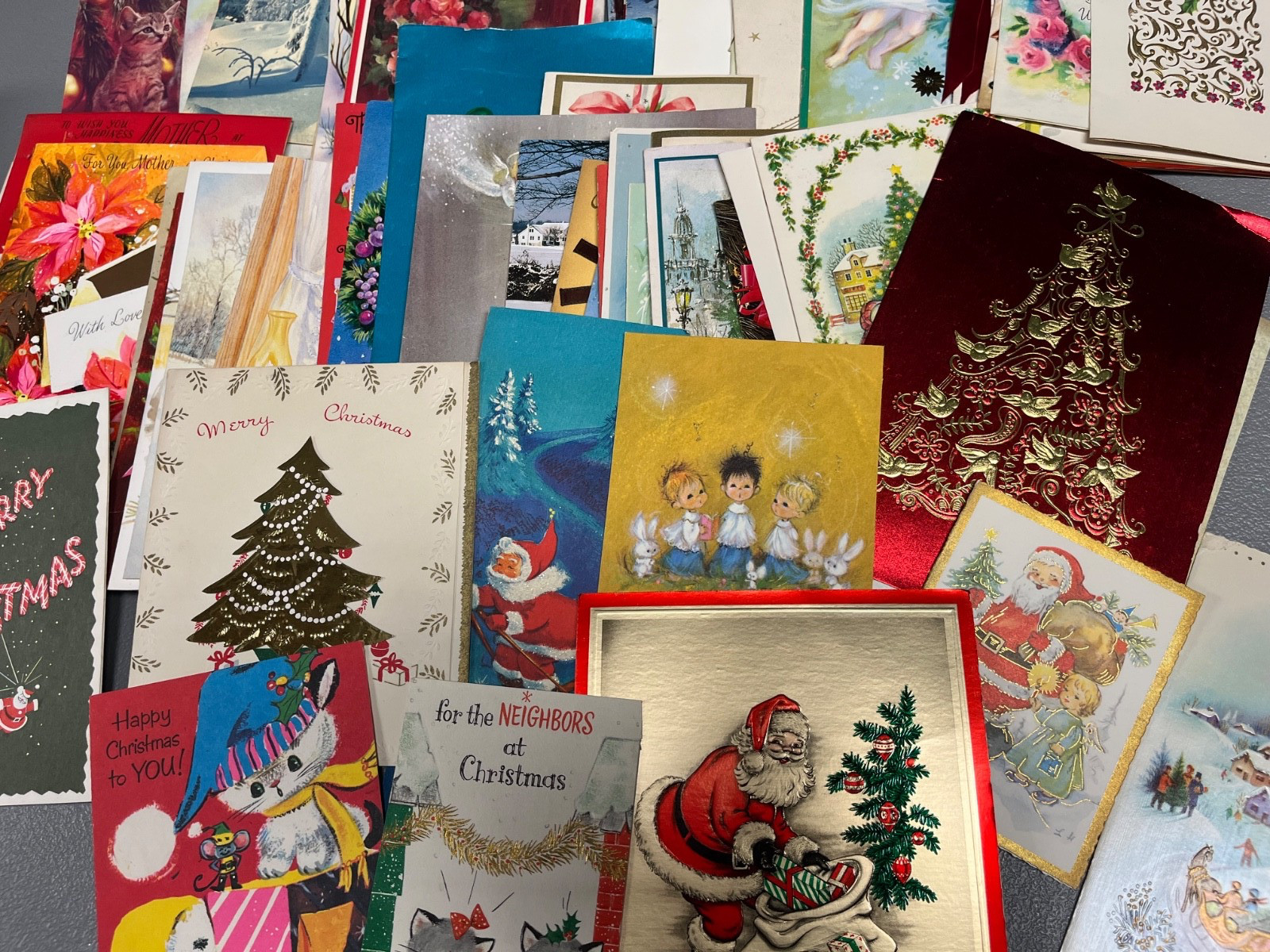 lot of 100 Vintage Christmas Greeting Cards 1940s-1960s MID CENTURY MCM RETRO lot of 100 Vintage Christmas Greeting Cards 1940s-1960s MID CENTURY MCM RETRO