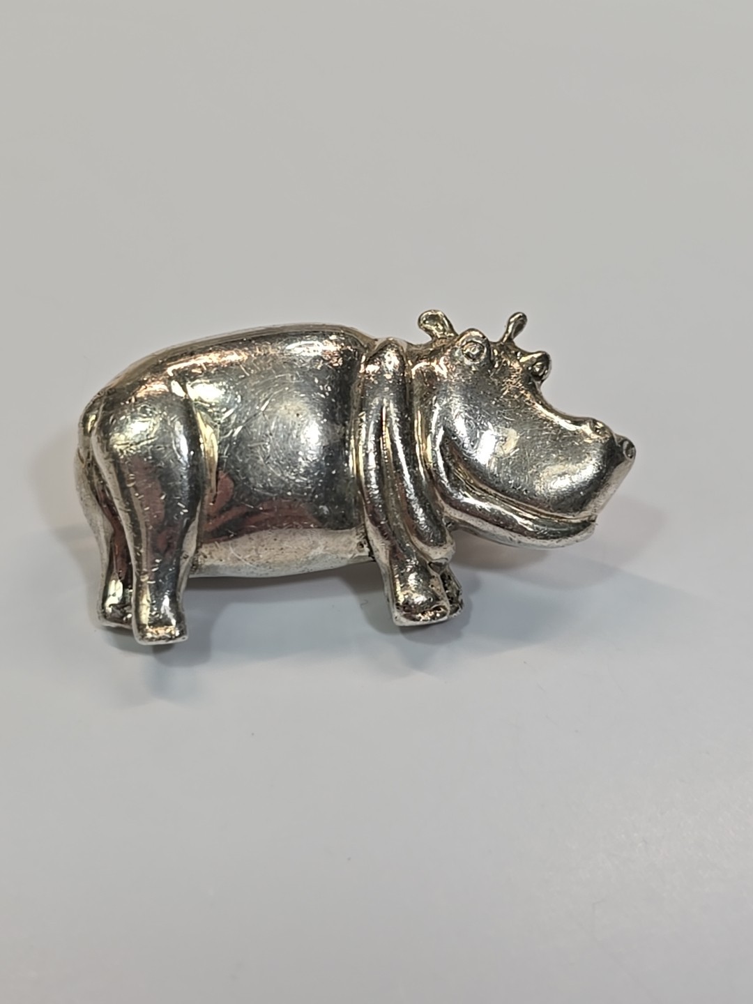 Hippopotamus 925 Silver JH Breakell Brooch Lapel Pin Hippopotamus 925 Silver JH Breakell Brooch Lapel Pin