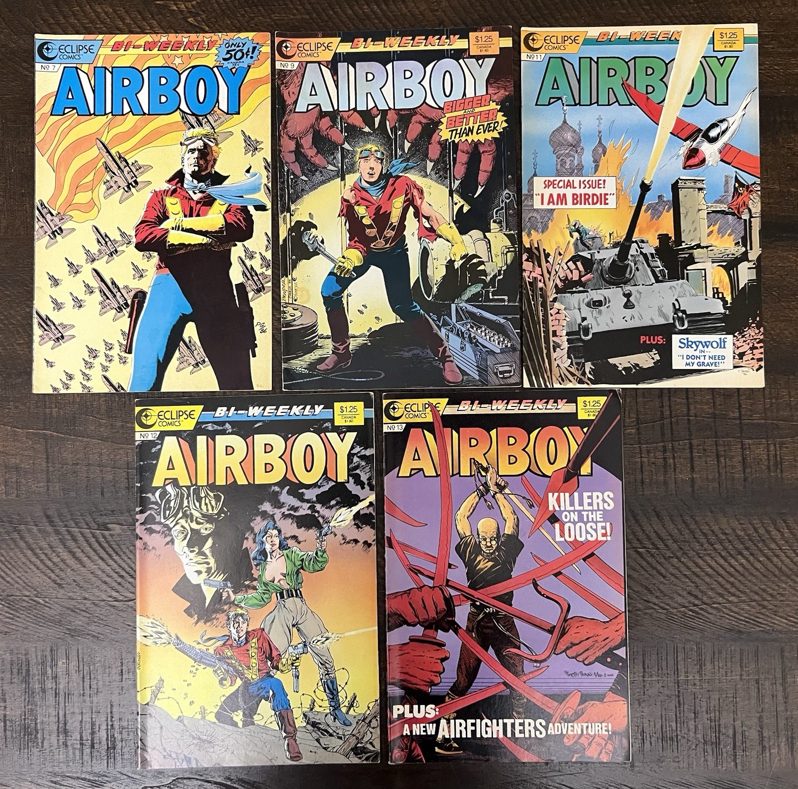Airboy issues 7, 9, 11-13 Eclipse Comics Airboy issues 7, 9, 11-13 Eclipse Comics
