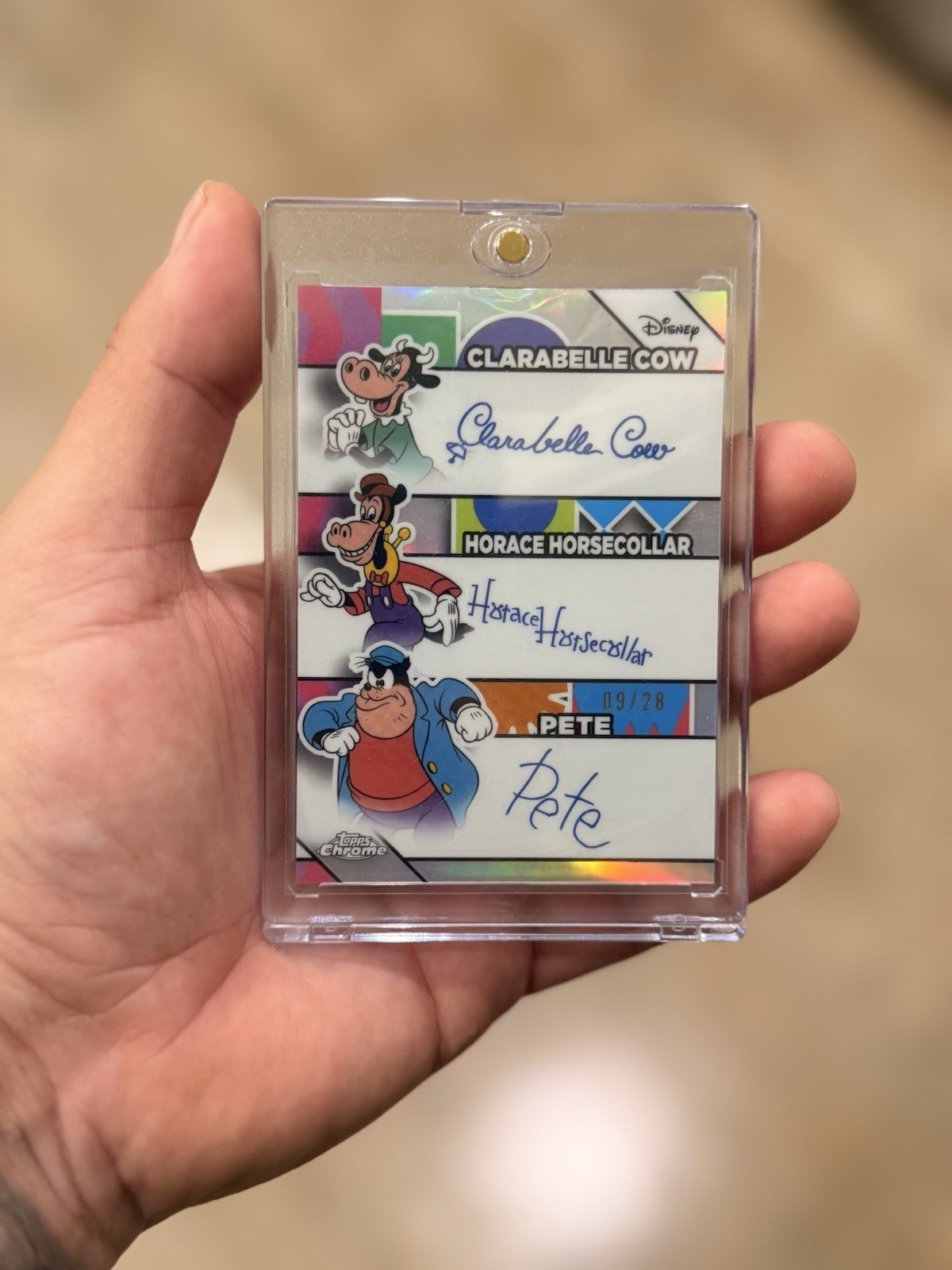 2026 Topps Chrome Disney Triple Facsimile Auto Pete, Horace, Clarabelle 2026 Topps Chrome Disney Triple Facsimile Auto Pete, Horace, Clarabelle