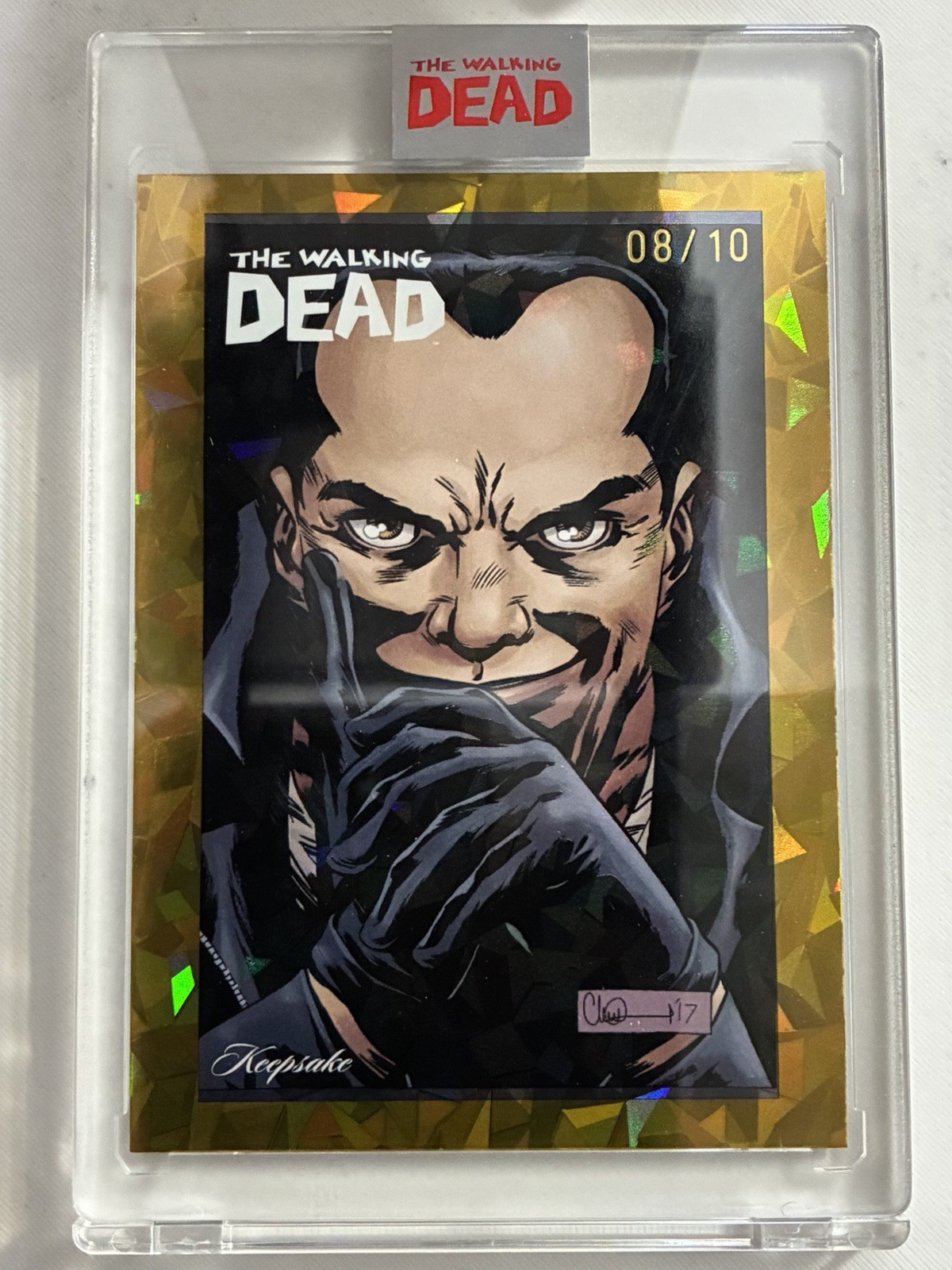 2026 Keepsake Walking Dead Spotlight Negan Gold /10 Adlard Art #08/10 2026 Keepsake Walking Dead Spotlight Negan Gold /10 Adlard Art #08/10