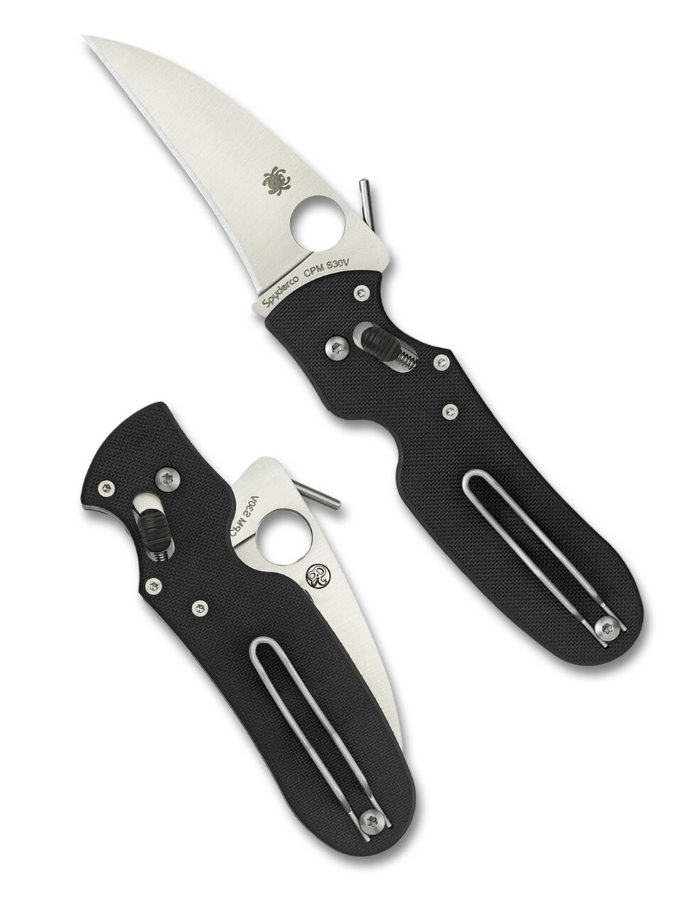 Spyderco P'kal Folding Knife Plain Edge CPM-S30V Blade Black G-10 Handle C103GP Spyderco P'kal Folding Knife Plain Edge CPM-S30V Blade Black G-10 Handle C103GP