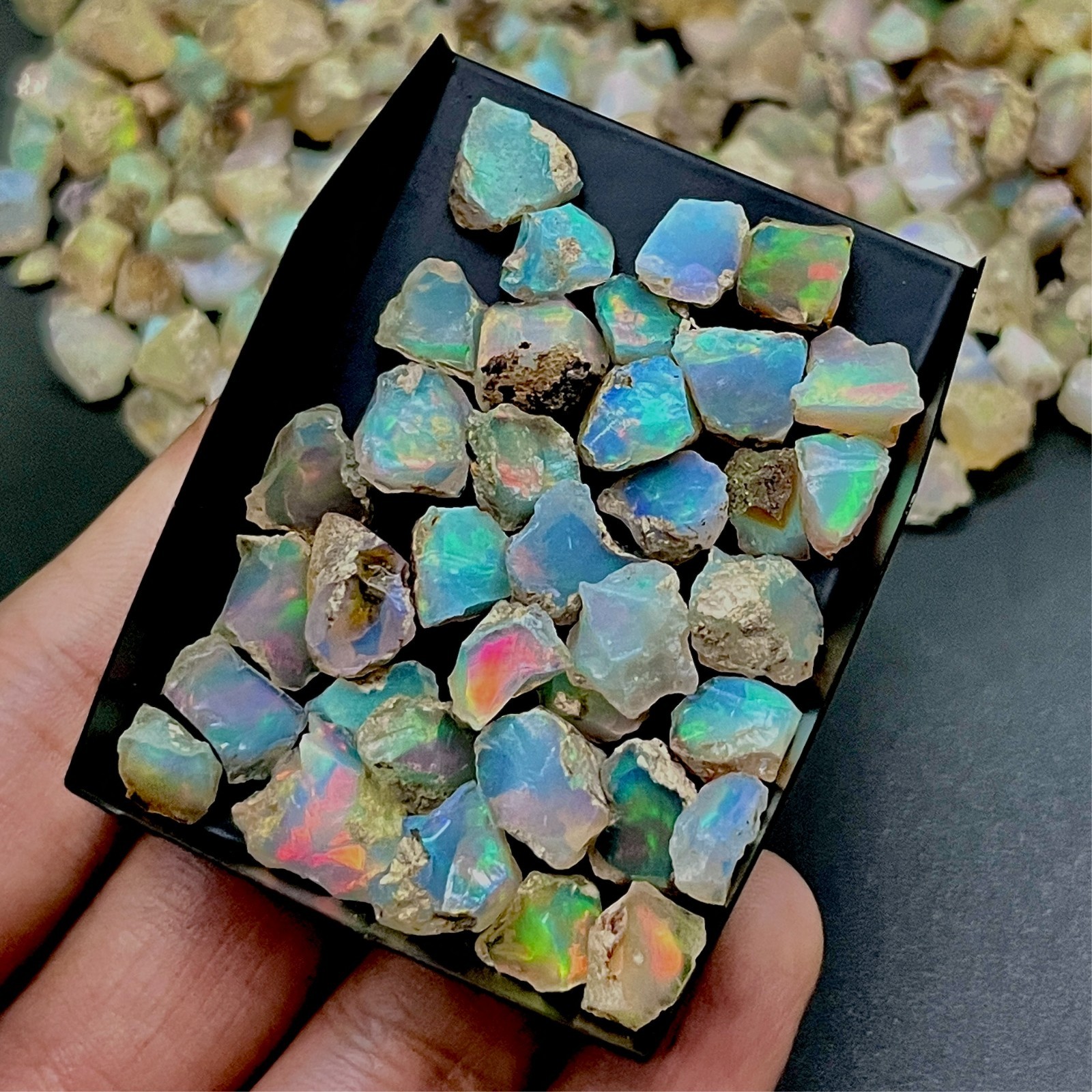 Natural Ethiopian Opal Rough Stones – Welo Fire Opal, Dry Uncut Raw Opal Crystal Natural Ethiopian Opal Rough Stones – Welo Fire Opal, Dry Uncut Raw Opal Crystal
