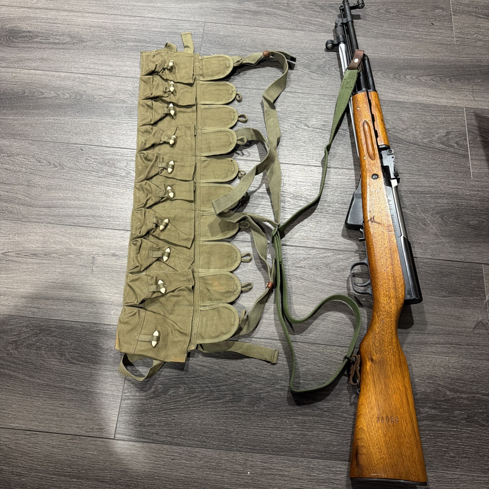 Original Surplus Chinese Army Type 56 SKS 7.62x39 Chest Rig Ammo Pouch Original Surplus Chinese Army Type 56 SKS 7.62x39 Chest Rig Ammo Pouch