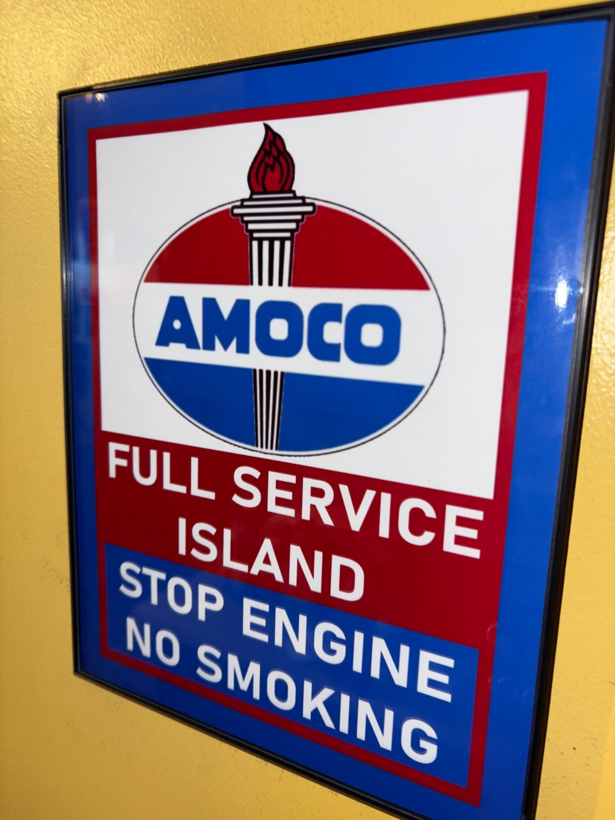 Amoco Service Oil Gas Service Station Garage Mechanic Advertising Sign Amoco Service Oil Gas Service Station Garage Mechanic Advertising Sign