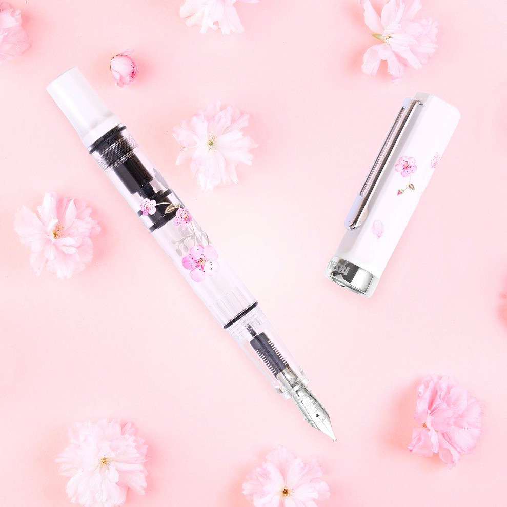 TWSBI ECO White Cherry Blossom Fountain Pen Fine Nib 🌸 NEW SOLD OUT RARE TWSBI ECO White Cherry Blossom Fountain Pen Fine Nib 🌸 NEW SOLD OUT RARE