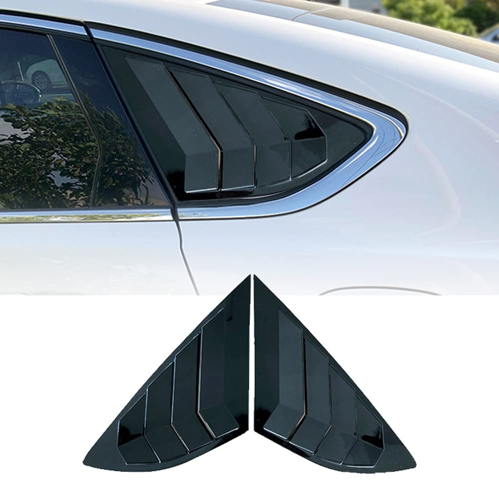 Boltry Window Louvers for Ford Fusion 2013-2021 - Bright Black Boltry Window Louvers for Ford Fusion 2013-2021 - Bright Black