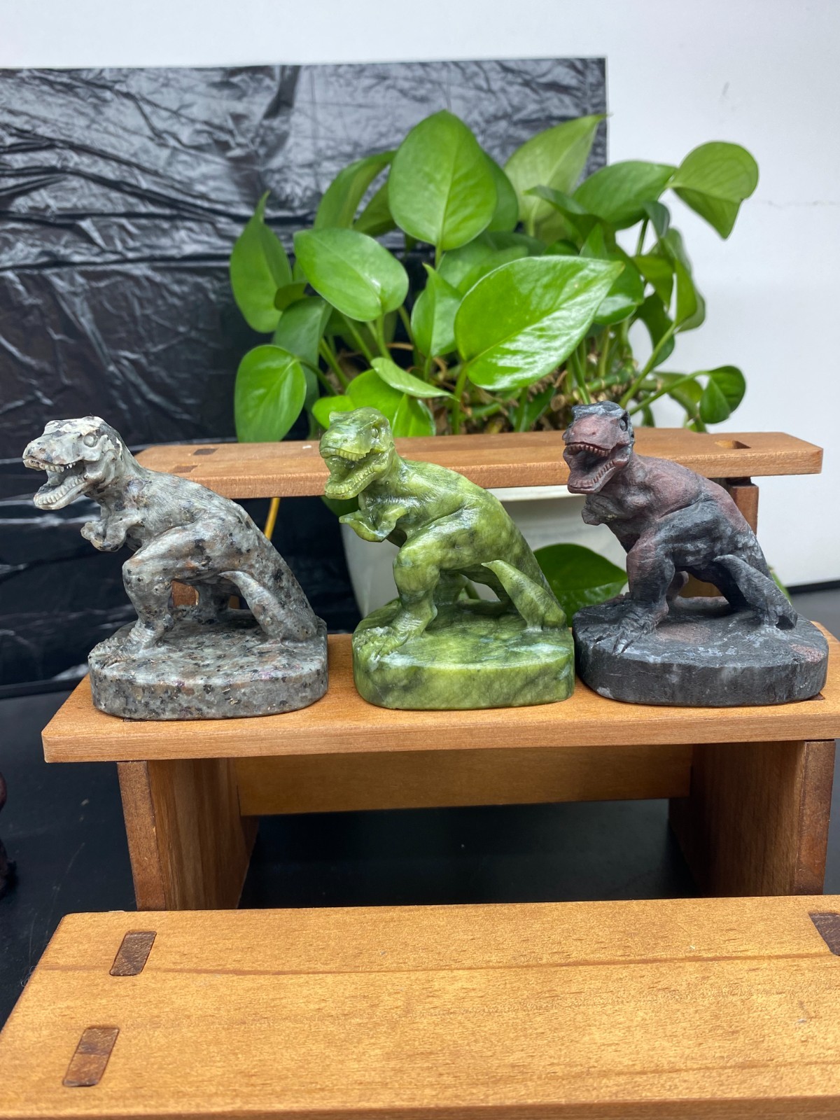 3pc Natural Mixed Dinosaur skull hand Carved Quartz Crystal reiki healing gift 3pc Natural Mixed Dinosaur skull hand Carved Quartz Crystal reiki healing gift