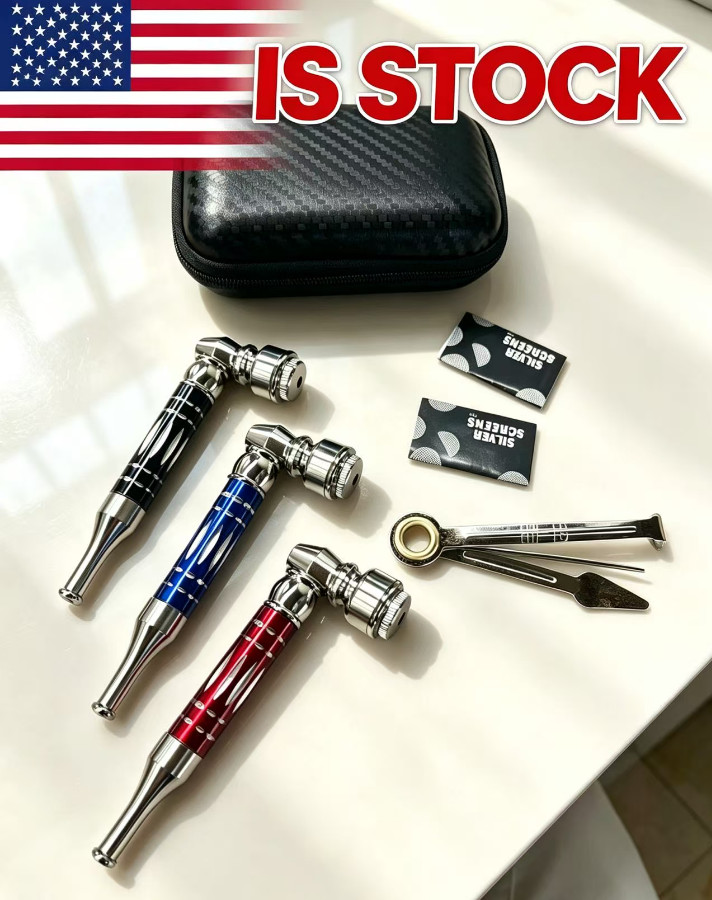 ✨3Pack 4.3" Long Metal Pipe Lay Flat Tobacco Smoking Hand Pipes with Caps Lid ✨3Pack 4.3" Long Metal Pipe Lay Flat Tobacco Smoking Hand Pipes with Caps Lid