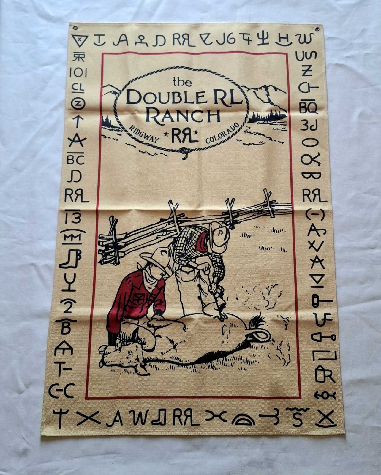 RRL Ralph Lauren Double RL Ranch Colorado Canvas Banner Western Display 100x65cm RRL Ralph Lauren Double RL Ranch Colorado Canvas Banner Western Display 100x65cm