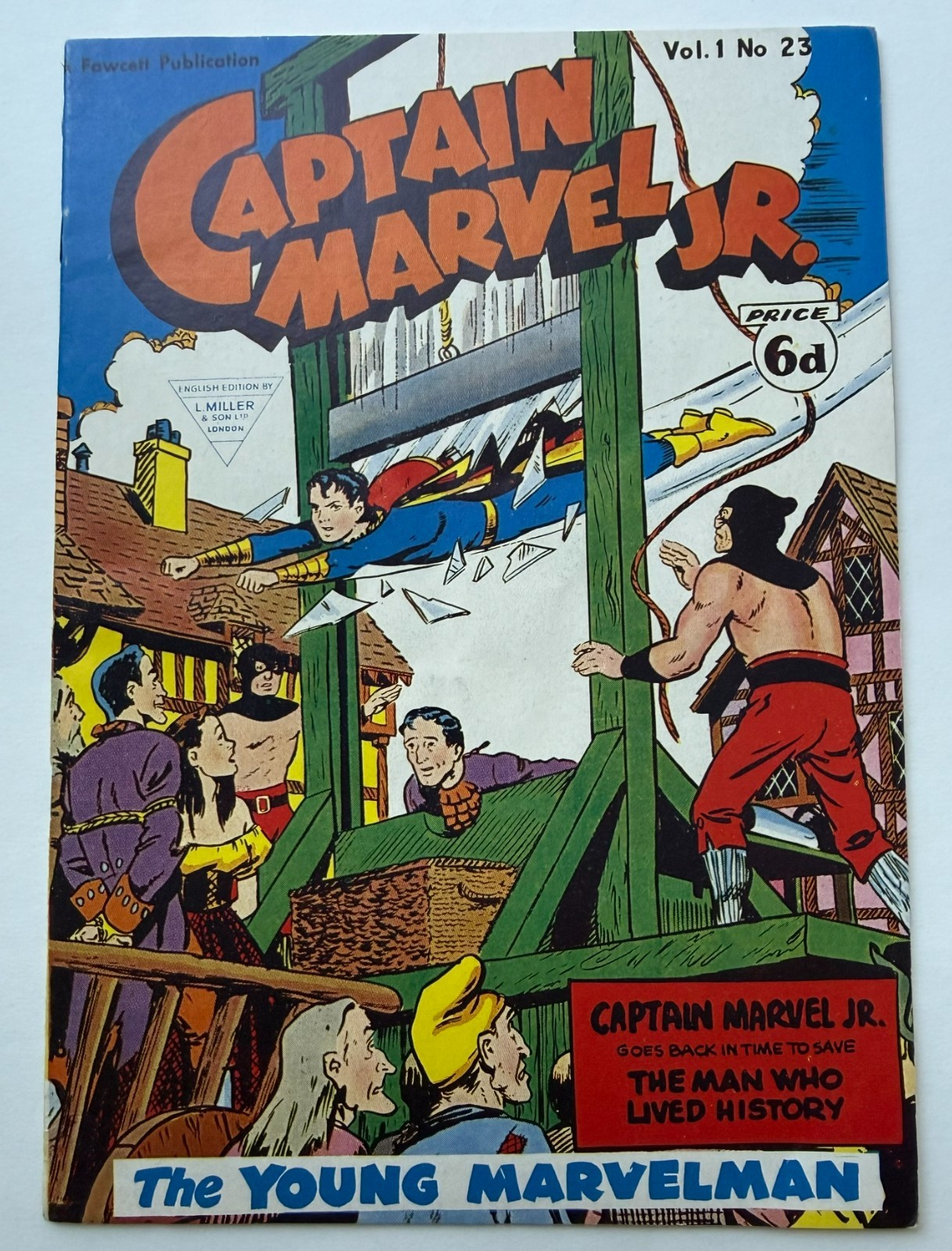 NICE 1950 Captain Marvel Jr. #23 Fawcett Comic Book MARVELMAN British/London Ed NICE 1950 Captain Marvel Jr. #23 Fawcett Comic Book MARVELMAN British/London Ed