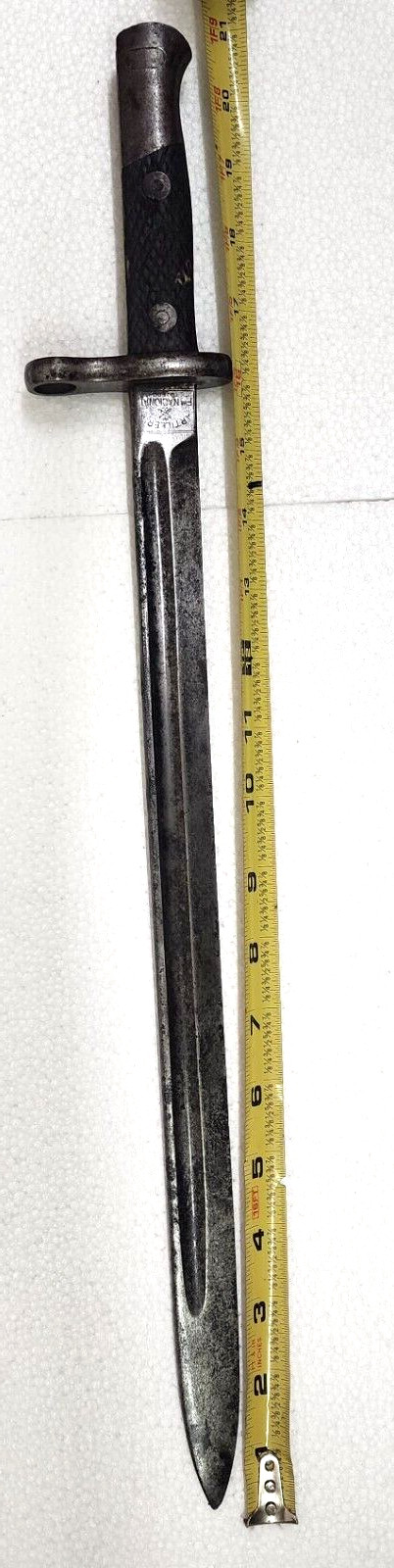Vintage WWI German/Spanish Artillery Bayonet  Wood Handles 16" Blade 21" total