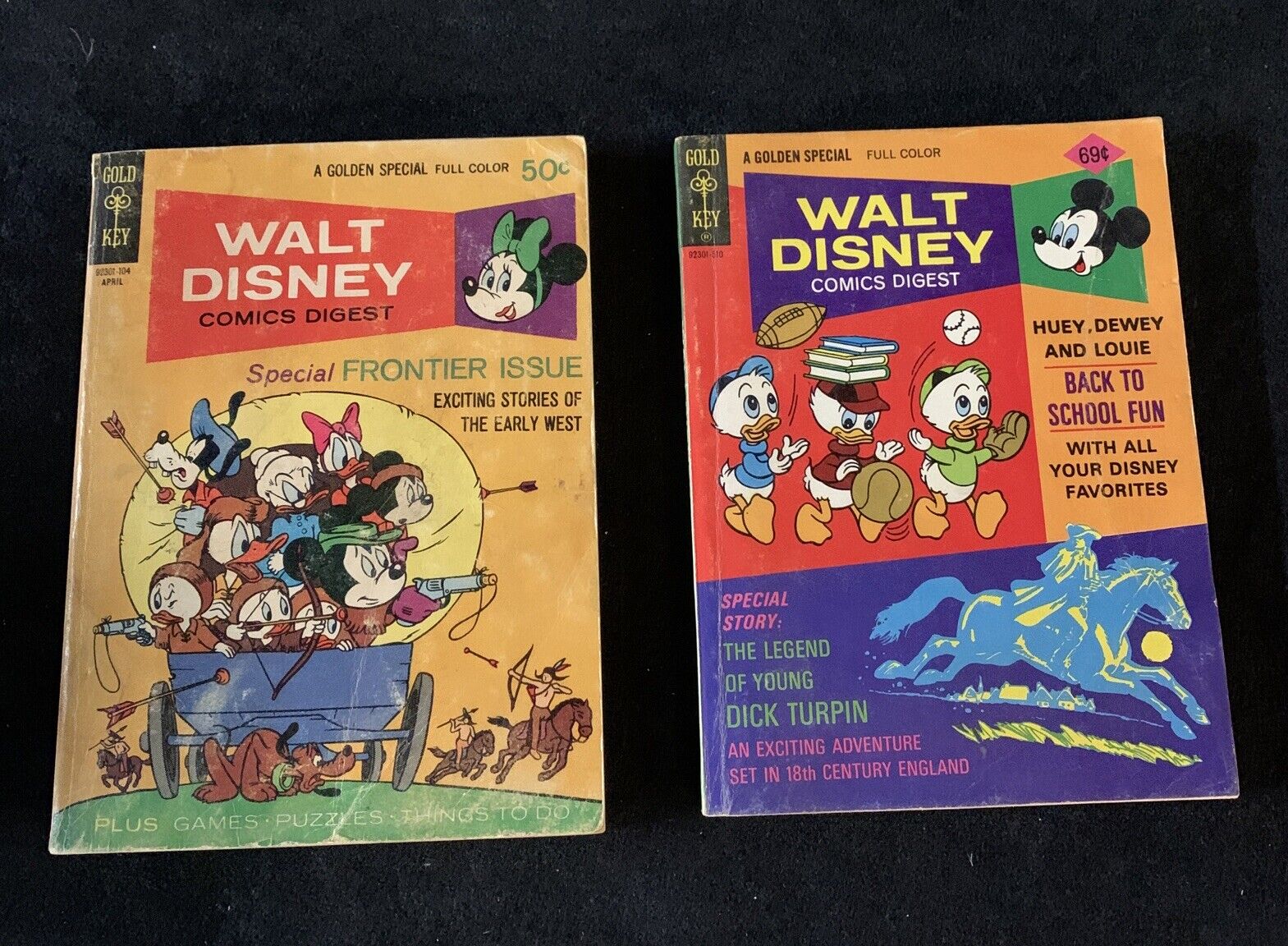 Gold Key Walt Disney Comics Digest Lot 2 Books Mickey Mouse #28 & 55.