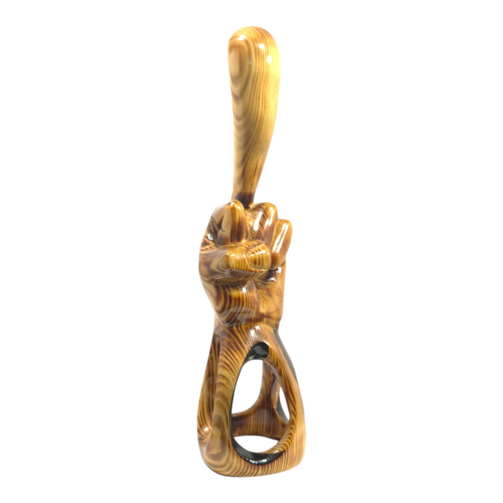 HandCarved Wooden Hand Sculpture pine Wood 14" middle finger action, statue HandCarved Wooden Hand Sculpture pine Wood 14" middle finger action, statue