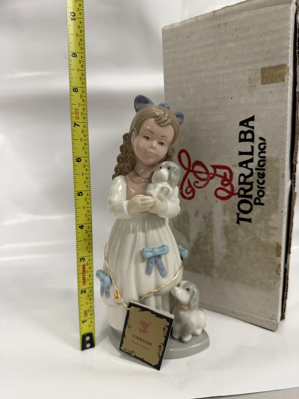 Vintage Torralba Spain Porcelain Girl w/ Puppies Dogs Figurine 8” Box & Tag Vintage Torralba Spain Porcelain Girl w/ Puppies Dogs Figurine 8” Box & Tag