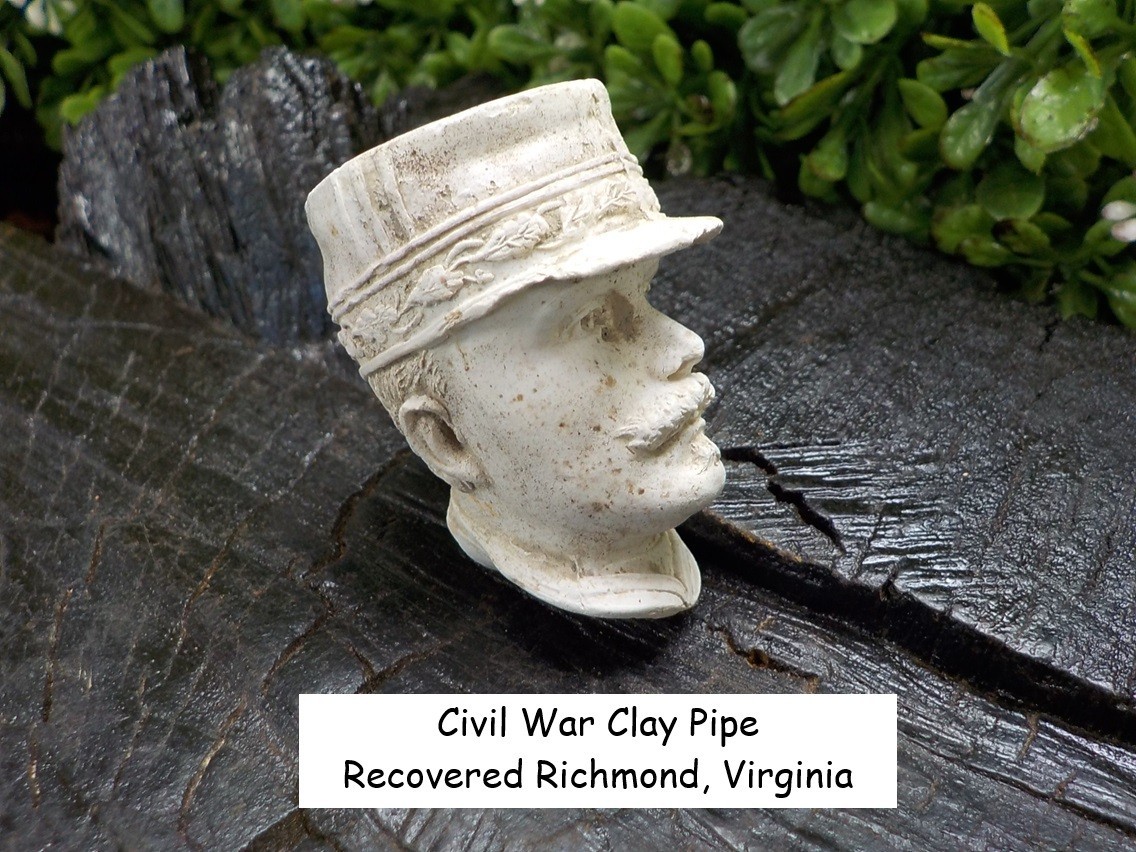 Old Rare Vintage Antique Civil War Relic Clay Pipe Richmond Virginia Confederate Old Rare Vintage Antique Civil War Relic Clay Pipe Richmond Virginia Confederate