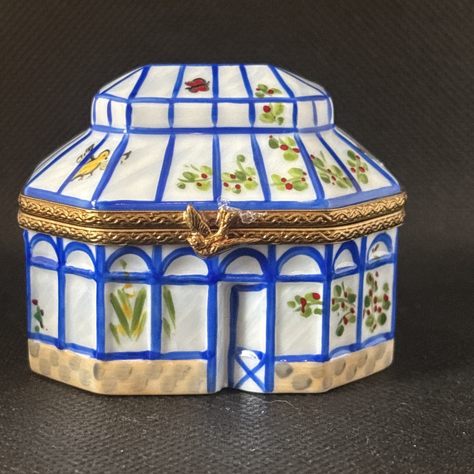Limoges Botanical Flower Garden Trinket Box Limoges Botanical Flower Garden Trinket Box