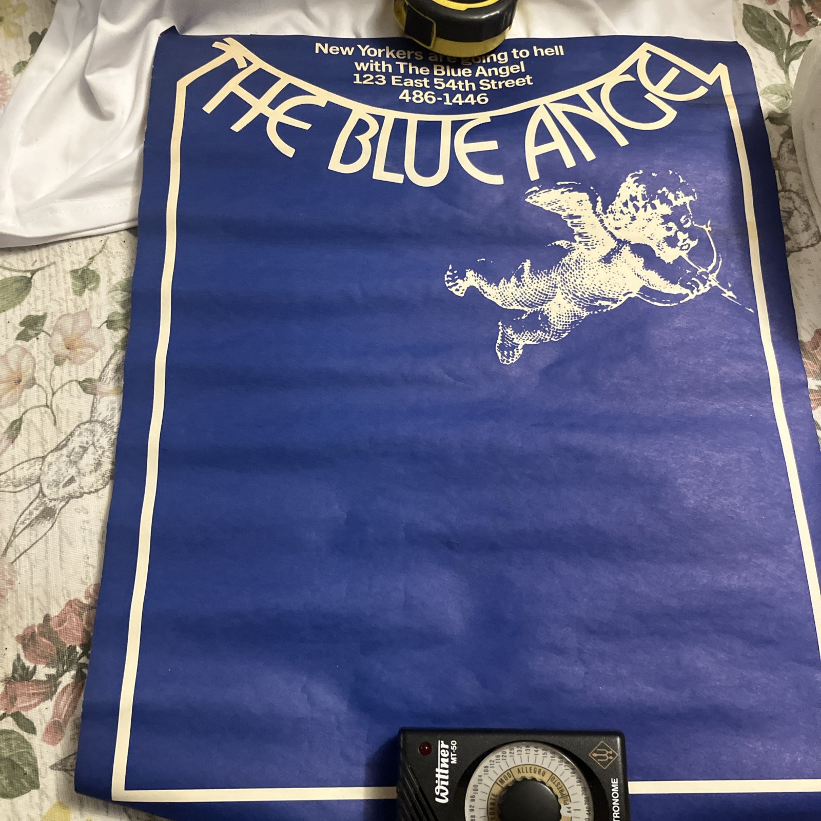 Vintage 1970’s NYC Poster The Blue Angel Caberat Dinner Theater With Menu Vintage 1970’s NYC Poster The Blue Angel Caberat Dinner Theater With Menu