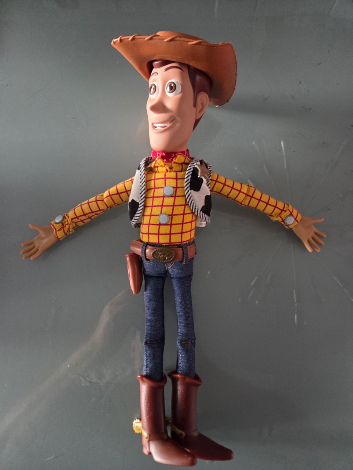 DISNEY PIXAR TOY STORY PULL STRING SHERIFF WOODY 16" w HAT TESTED WORKS VINTAGE